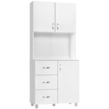 easycomfort easycomfort credenza in legno bianco con 2 armadietti 1 ripiano aperto e 3 cassetti