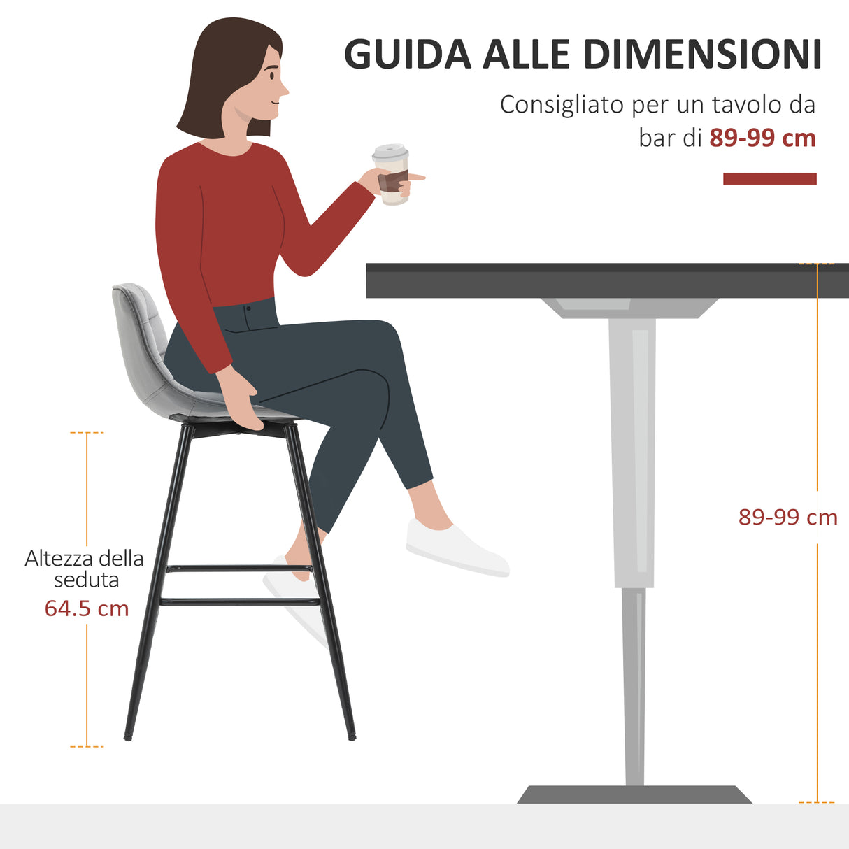 easycomfort easycomfort set 2 sgabelli da bar sedie imbottite stile nordico velluto grigio ean 8054144138626