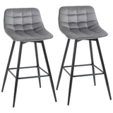easycomfort easycomfort set 2 sgabelli da bar sedie imbottite stile nordico velluto grigio ean 8054144138626