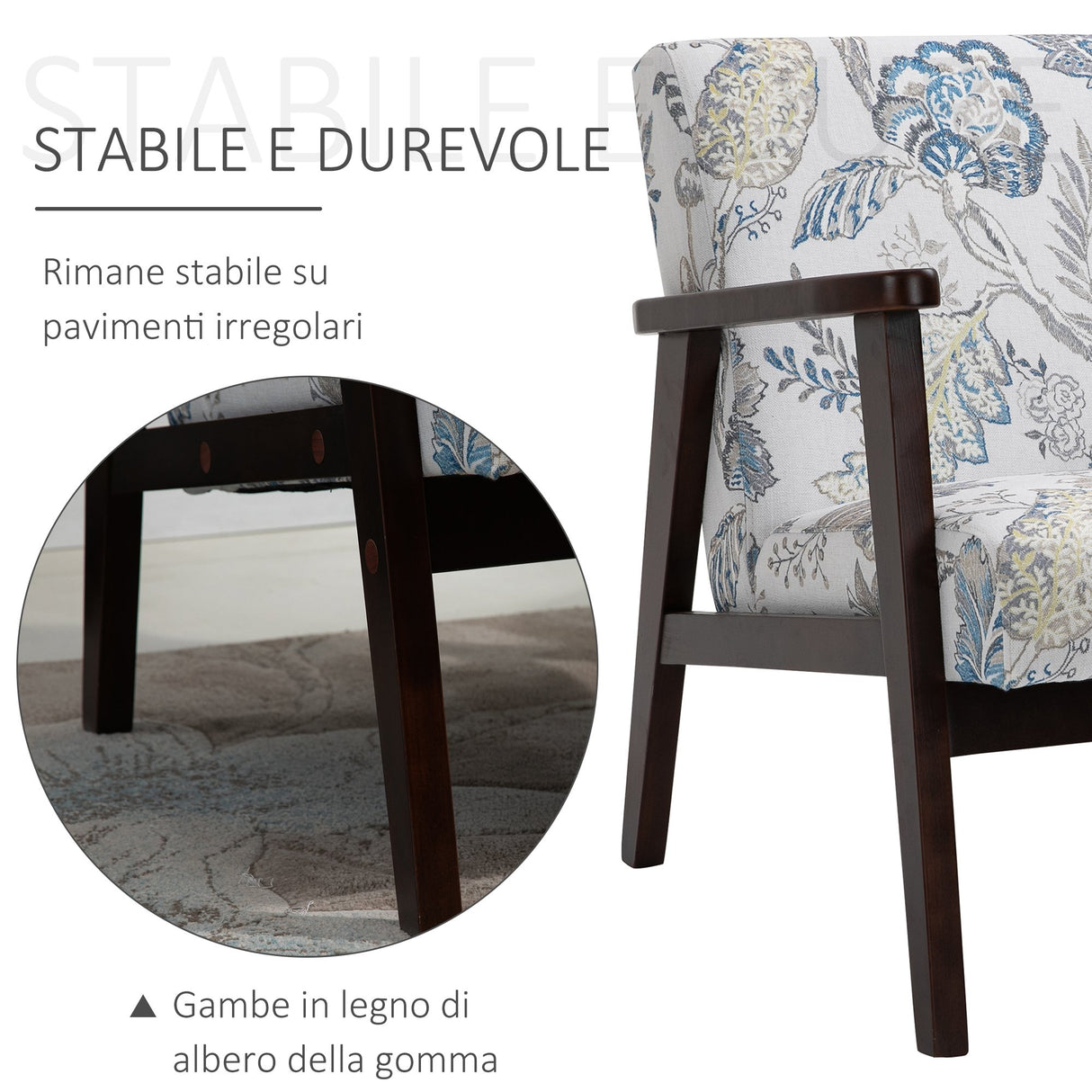 easycomfort easycomfort sedia per soggiorno poltroncina imbottita con braccioli legno e tessuto ean 8054144139586