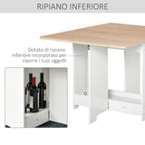 easycomfort easycomfort tavolo consolle a ribalta con vano mensola tavolino da salotto e cucina pieghevole salvaspazio color legno e bianco 118x80x72cm ean 8054144135571