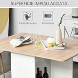 easycomfort easycomfort tavolo consolle a ribalta con vano mensola tavolino da salotto e cucina pieghevole salvaspazio color legno e bianco 118x80x72cm ean 8054144135571