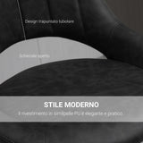 easycomfort easycomfort set 2 sgabelli da bar con altezza regolabile e poggiapiedi in similpelle e metallo grigio