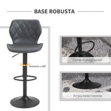 easycomfort easycomfort set di 2 sgabelli da bar in similpelle con altezza regolabile poggiapiedi e base tonda grigio