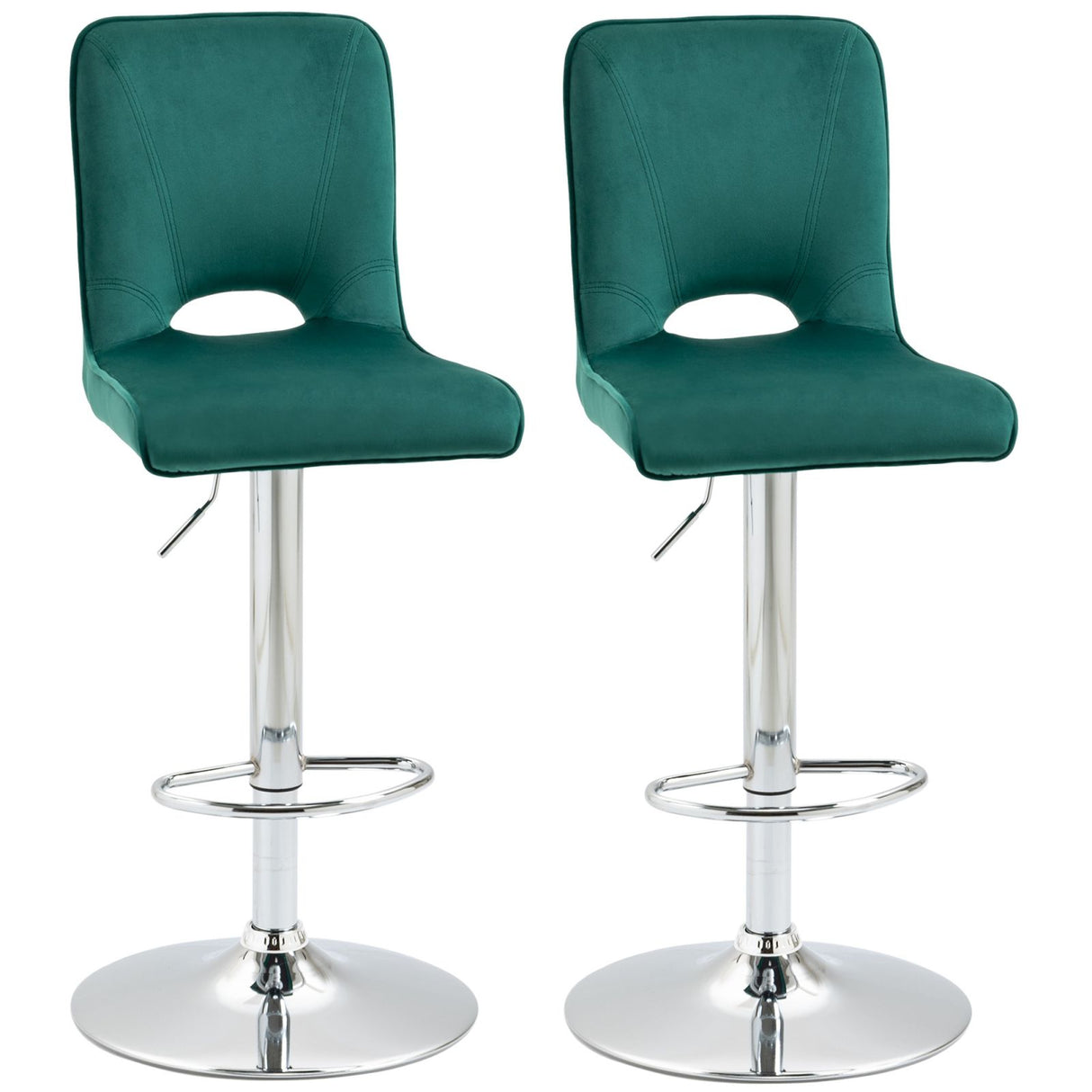easycomfort easycomfort set 2 sgabelli altezza regolabile e girevoli in tessuto verde