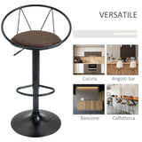 easycomfort easycomfort set 2 sgabelli da bar girevoli con poggiapiedi altezza regolabile e seduta imbottita marrone