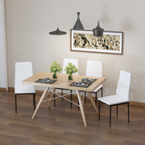 easycomfort easycomfort set 4 sedie imbottite stile moderno in metallo e tessuto bianco