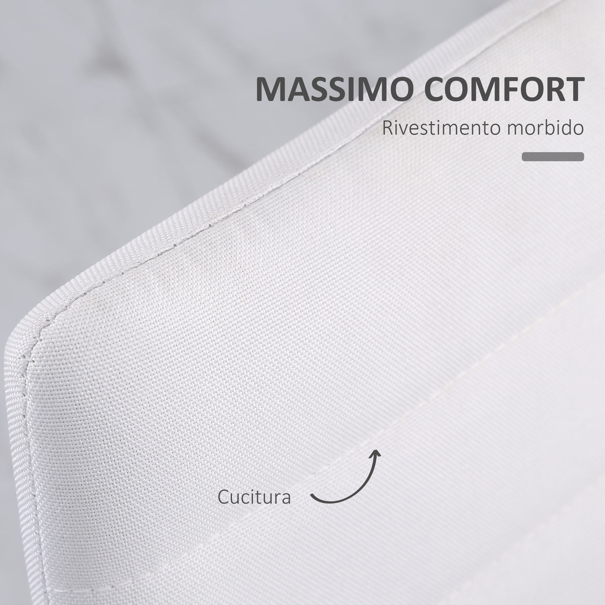 easycomfort easycomfort set 4 sedie imbottite stile moderno in metallo e tessuto bianco