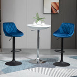 easycomfort easycomfort set 2 sgabelli da bar di design girevoli con altezza regolabile blu