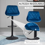 easycomfort easycomfort set 2 sgabelli da bar di design girevoli con altezza regolabile blu