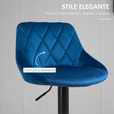 easycomfort easycomfort set 2 sgabelli da bar di design girevoli con altezza regolabile blu