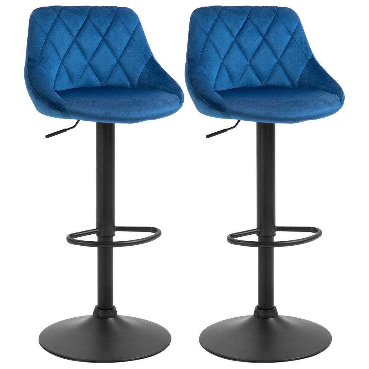 easycomfort easycomfort set 2 sgabelli da bar di design girevoli con altezza regolabile blu