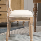 easycomfort easycomfort set 2 sedie imbottite per soggiorno stile vintage retro in legno e tessuto 49x56x96cm bianco