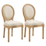 easycomfort easycomfort set 2 sedie imbottite per soggiorno stile vintage retro in legno e tessuto 49x56x96cm bianco