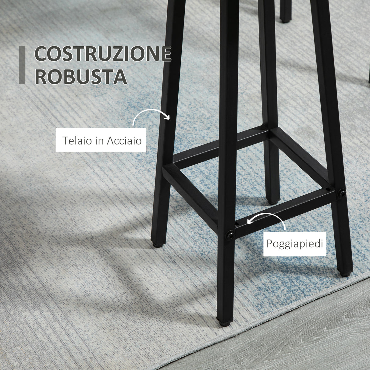 easycomfort easycomfort set da bar 6 pezzi con 4 sgabelli da bar e 2 tavoli alti in legno truciolato e acciaio per cucina e soggiorno grigio