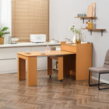 easycomfort easycomfort tavolo pieghevole da pranzo max 5 persone in truciolato e acciaio 84x180x100 cm color legno