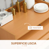 easycomfort easycomfort tavolo pieghevole da pranzo max 5 persone in truciolato e acciaio 84x180x100 cm color legno