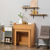 easycomfort easycomfort tavolo pieghevole da pranzo max 5 persone in truciolato e acciaio 84x180x100 cm color legno