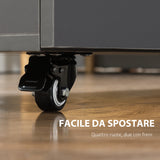 easycomfort easycomfort tavolo pieghevole salvaspazio per 4 persone max con 4 ruote ripiano nascosto e armadietto con ante 70x83x75 cm