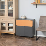 easycomfort easycomfort tavolo pieghevole salvaspazio per 4 persone max con 4 ruote ripiano nascosto e armadietto con ante 70x83x75 cm