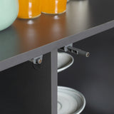 easycomfort easycomfort tavolo pieghevole salvaspazio per 4 persone max con 4 ruote ripiano nascosto e armadietto con ante 70x83x75 cm