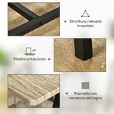 easycomfort easycomfort tavolo da bar industriale da 10 bottiglie in truciolato e acciaio 120x60x91 cm nero e color legno