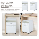 easycomfort easycomfort cassettiera portadocumenti da ufficio in legno con 2 scomparti e ruote bianco 40x35x60cm ean 8054111845441
