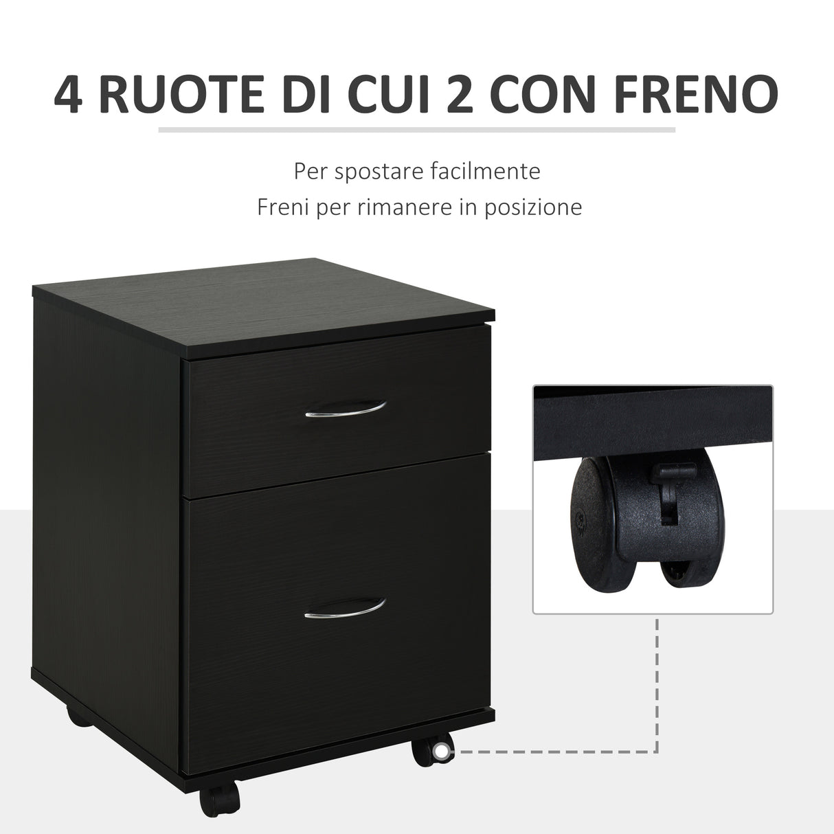 easycomfort easycomfort cassettiera a rotelle da ufficio salvaspazio in legno 41x39x58cm nero ean 8054111844734
