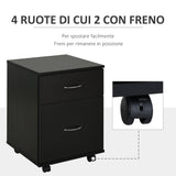 easycomfort easycomfort cassettiera a rotelle da ufficio salvaspazio in legno 41x39x58cm nero ean 8054111844734
