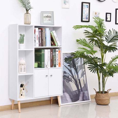 easycomfort easycomfort mobiletto libreria con piedini in legno di pino bianco 80 x 23 5 x 118cm ean 8054144130347