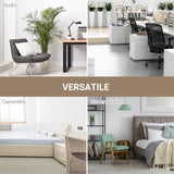 easycomfort easycomfort tavolo scrivania in legno mdf color rovere e gambe in metallo bianco ean 8054111849838