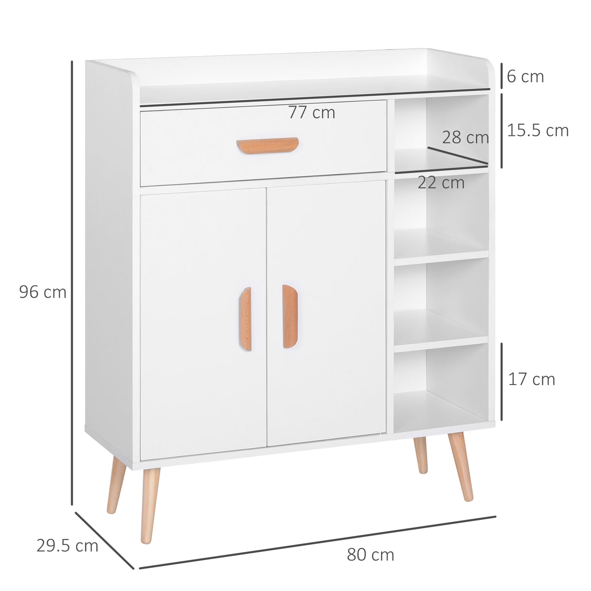 easycomfort easycomfort mobiletto con piedini in legno di pino bianco 80 x 29.5 x 96cm ean 8054111848046