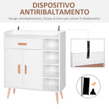 easycomfort easycomfort mobiletto con piedini in legno di pino bianco 80 x 29.5 x 96cm ean 8054111848046