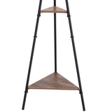 easycomfort easycomfort appendiabiti ad albero con 2 ripiani nero e marrone in metallo e legno ean 8054111843195