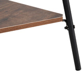 easycomfort easycomfort appendiabiti ad albero con 2 ripiani nero e marrone in metallo e legno ean 8054111843195