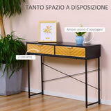easycomfort easycomfort consolle moderna per ingresso e soggiorno con 2 cassetti in metallo 100x30x75cm nero