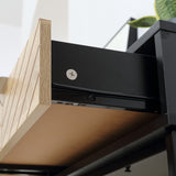 easycomfort easycomfort consolle moderna per ingresso e soggiorno con 2 cassetti in metallo 100x30x75cm nero