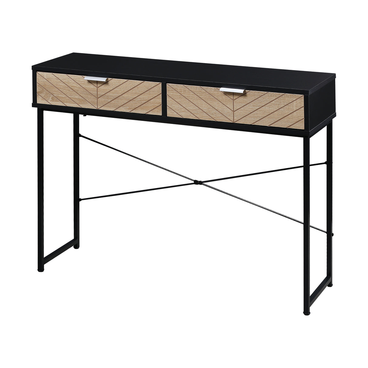 easycomfort easycomfort consolle moderna per ingresso e soggiorno con 2 cassetti in metallo 100x30x75cm nero