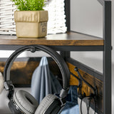 easycomfort easycomfort appendiabiti da terra angolare con panca e scarpiera in stile industriale 50x50x183cm marrone