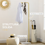 easycomfort easycomfort appendiabiti da ingresso camera da letto e soggiorno in metallo e marmo 35x25x152 cm oro e bianco