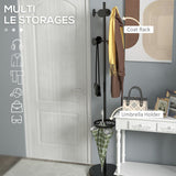 easycomfort easycomfort appendiabiti da terra con portaombrelli e 8 ganci a disco in metallo 34 x 177cm nero