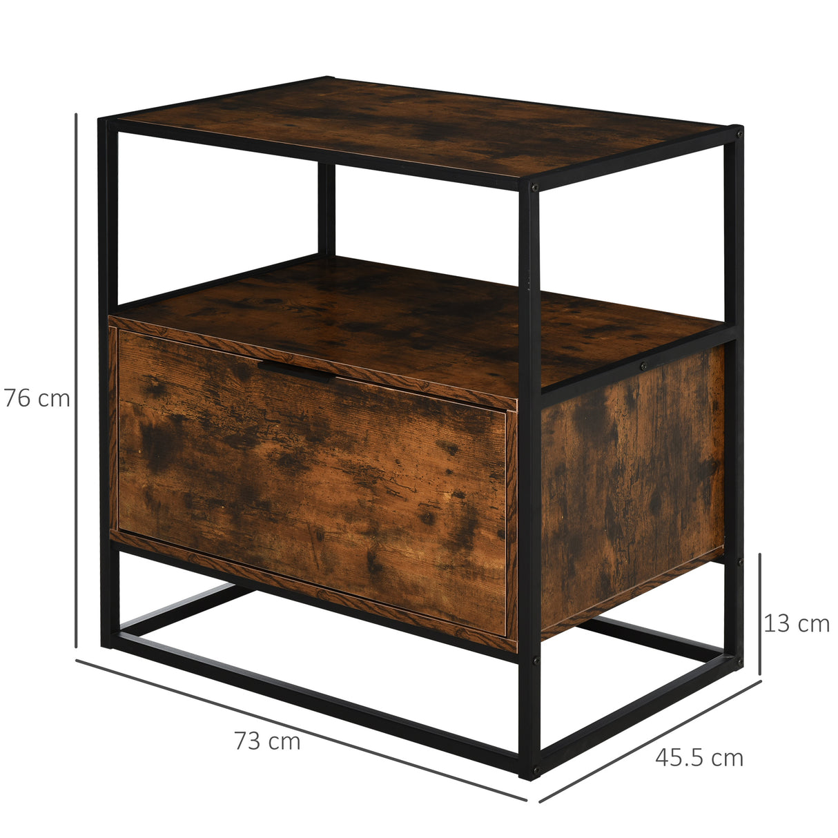 easycomfort easycomfort credenza stile industriale vintage in legno e metallo con 1 cassetto ean 8054144134451