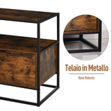 easycomfort easycomfort credenza stile industriale vintage in legno e metallo con 1 cassetto ean 8054144134451