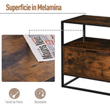 easycomfort easycomfort credenza stile industriale vintage in legno e metallo con 1 cassetto ean 8054144134451