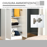 easycomfort easycomfort mobile dispensa multiuso con 2 armadietti e mensole regolabili legno truciolare 59x31x155cm bianco