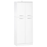 easycomfort easycomfort mobile dispensa multiuso con 2 armadietti e mensole regolabili legno truciolare 59x31x155cm bianco
