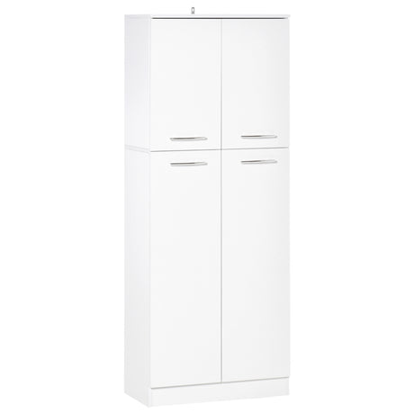 easycomfort easycomfort mobile dispensa multiuso con 2 armadietti e mensole regolabili legno truciolare 59x31x155cm bianco