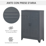 easycomfort easycomfort mobiletto multiuso a 2 ante stile industriale armadietto metallico per casa e garage grigio