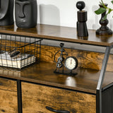 easycomfort easycomfort mobile cassettiera con 5 cassetti in tessuto pieghevoli stile industriale 83 5x29x87cm marrone