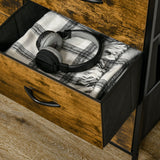 easycomfort easycomfort mobile cassettiera con 5 cassetti in tessuto pieghevoli stile industriale 83 5x29x87cm marrone